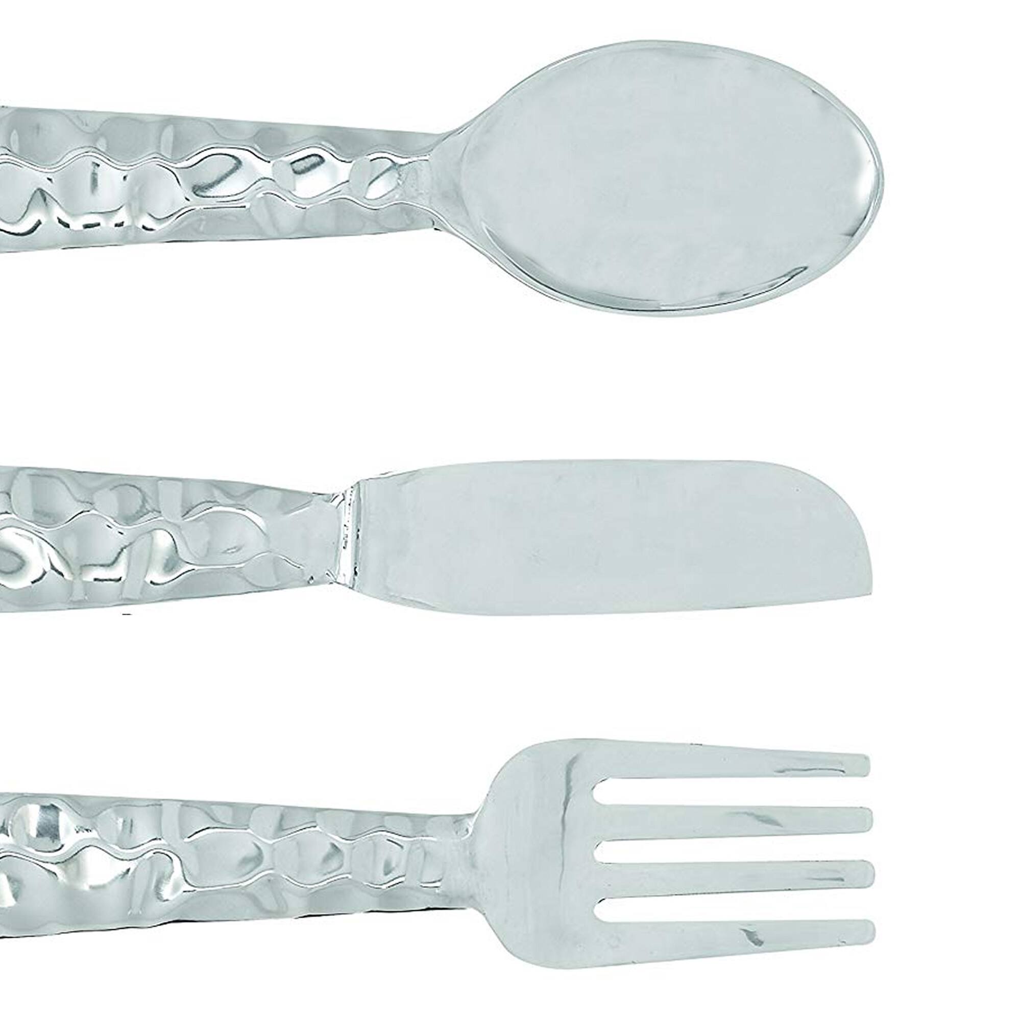 Alt View 2. Manhattan Lane - Artistic Cutlery Wall Decor In Aluminum, Set of Three - Silver.