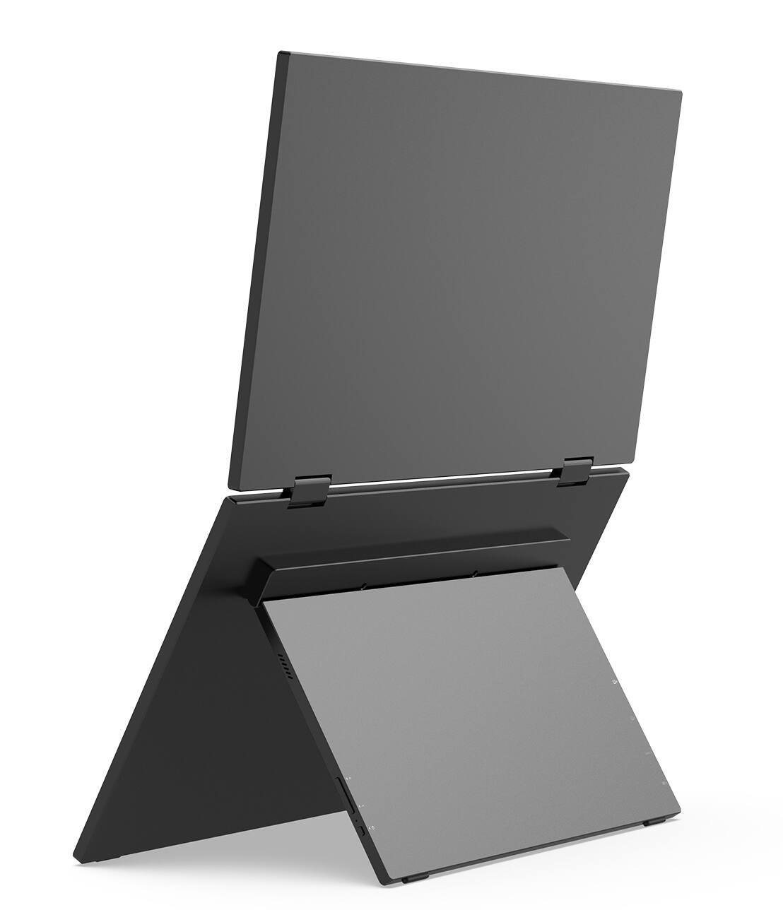 Angle. MINIX - SF15 FOLD Stacked Portable Monitor, 15.6" 1080P Dual Foldable Travel Display Triple Laptop Screen Extender for PC Mac - Black.