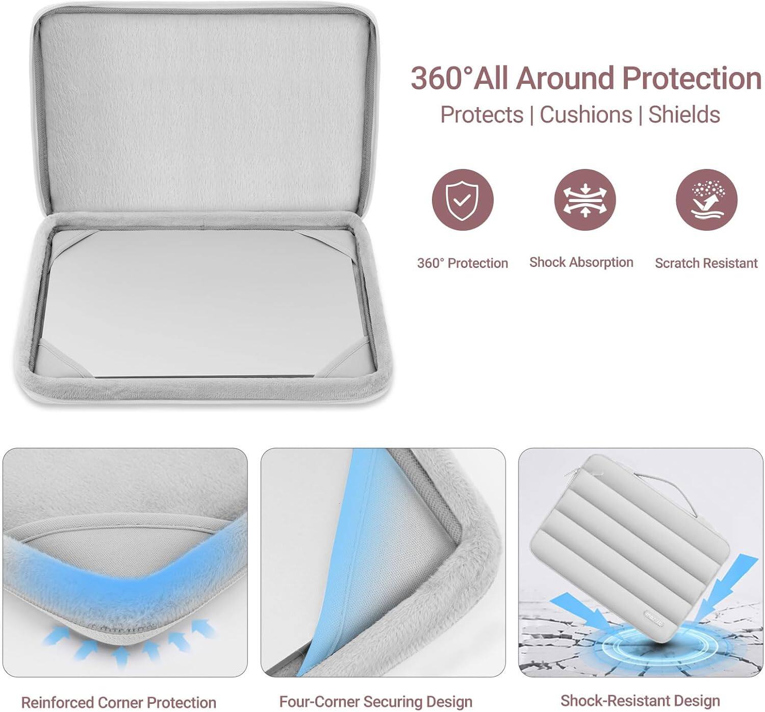 360° All Around Protection Protects | Cushions | Shields

360° Protection Shock Absorption Scratch Resistant

Reinforced Corner Protection

Four-Corner Securing Design

Shock-Resistant Design