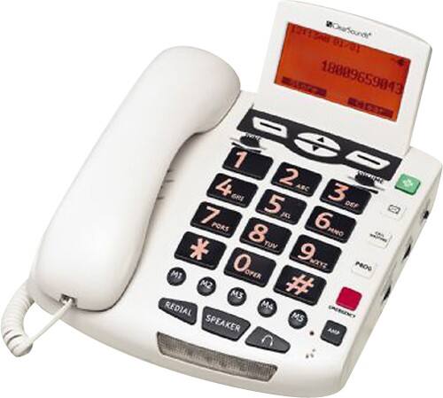 Angle Standard. ClearSounds - Corded Speakerphone with Caller ID and Call Waiting - White.