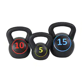 BalanceFrom Fitness - BalanceFrom Wide Grip Kettlebell Fitness Exercise Weights, 5, 10, and 15 Pounds - Black