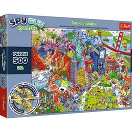 Trefl - Kids 500 Piece Puzzle - Spy Guy - Lost Items: USA