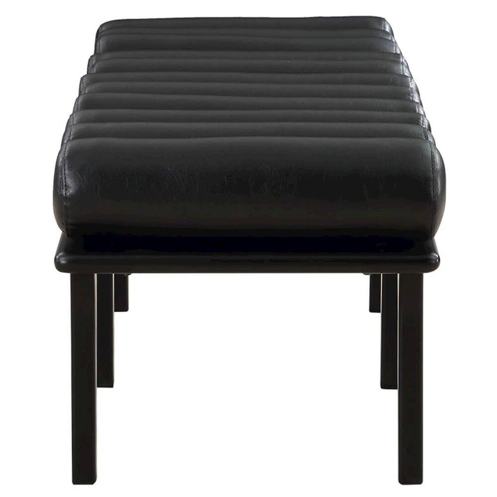 Alt View 4. Meridian Furniture - Landon Black Vegan Leather Bench - Black.
