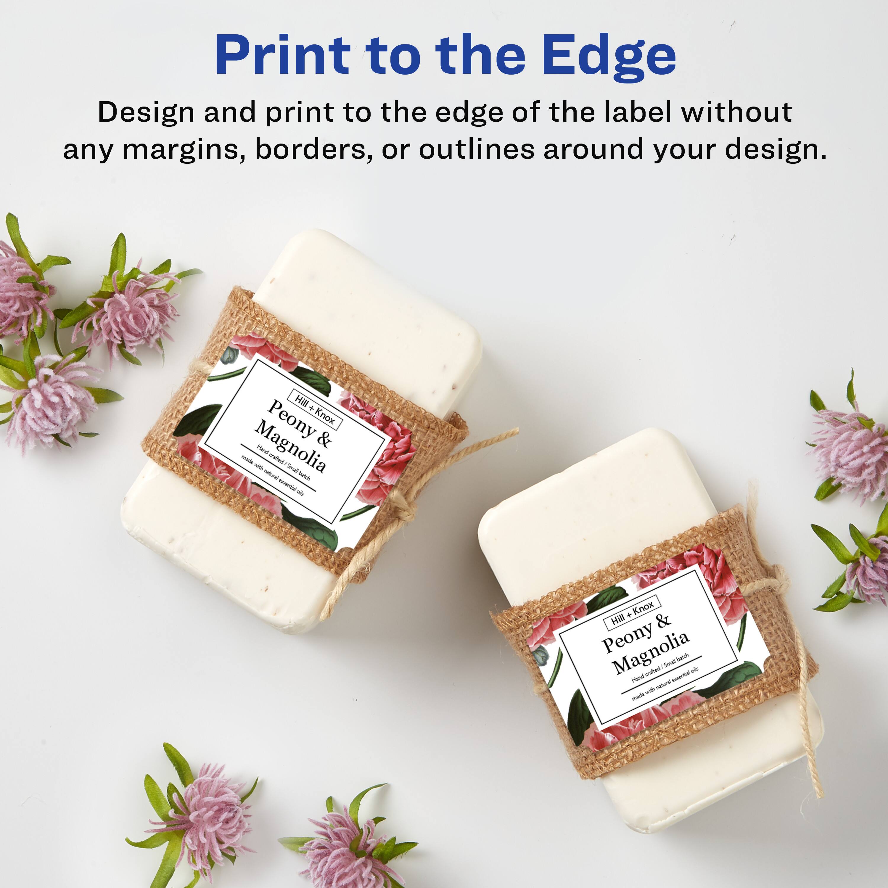 Print to the Edge

Design and print to the edge of the label without any margins, borders, or outlines around your design.