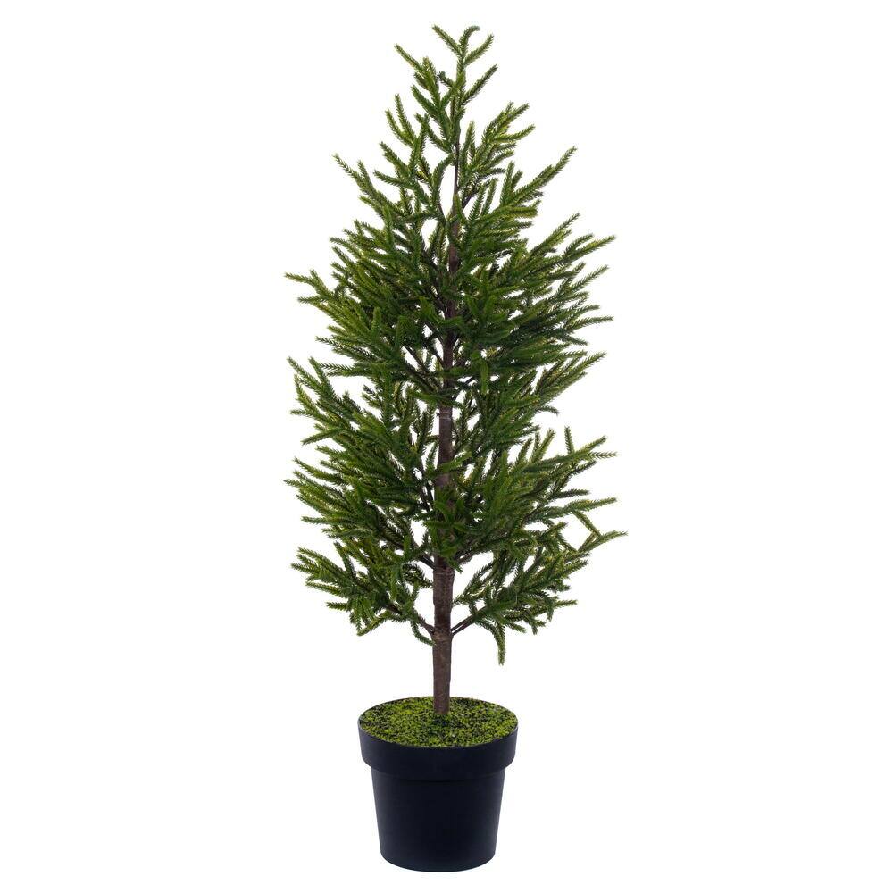 Front. Vickerman - 40.5" Potted Green Norfolk Pine Tree - Green.