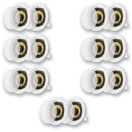 Acoustic Audio by Goldwood - HD-5 in Ceiling Speakers Home Theater Surround Sound 7 Pair Pack - Paintable White