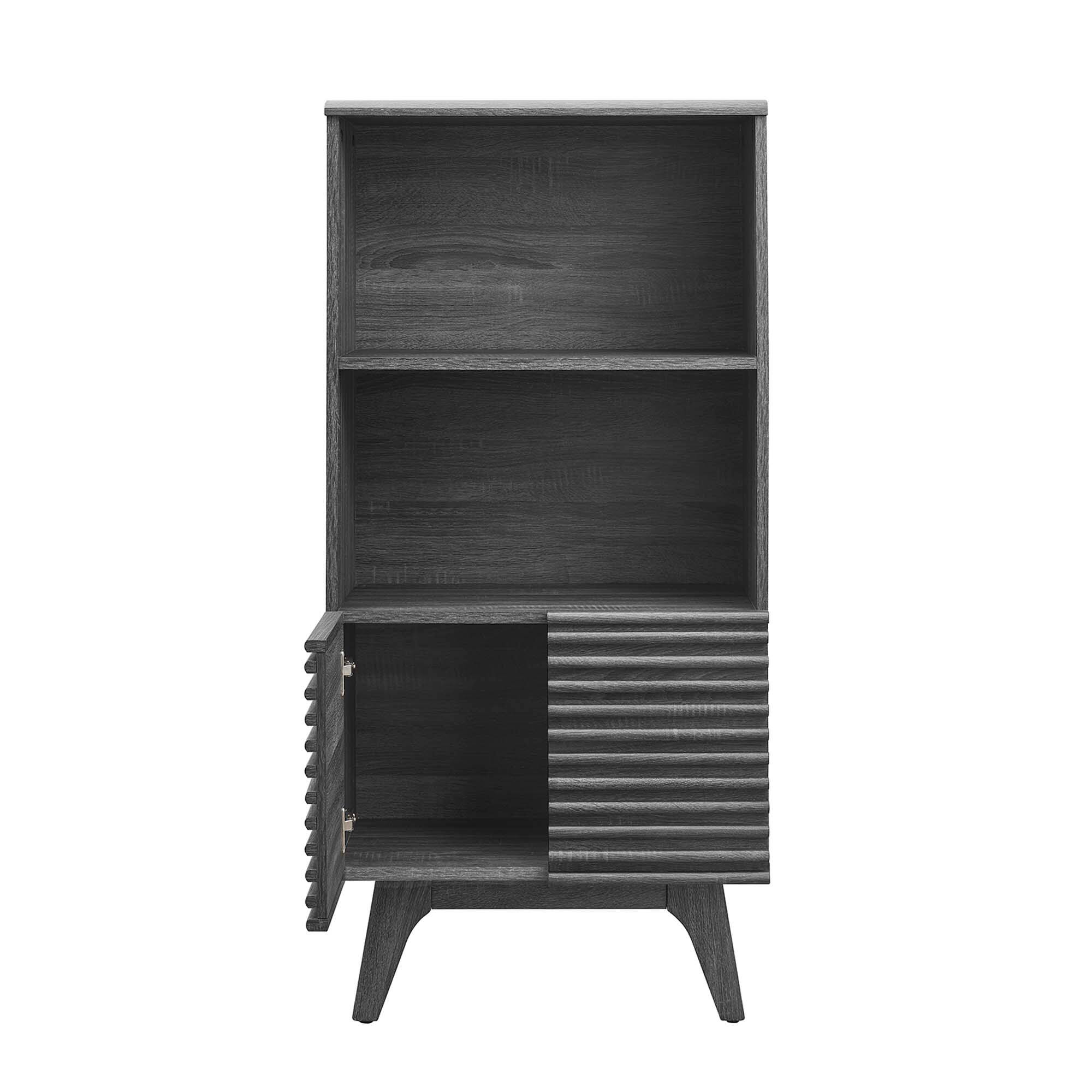 Alt View 5. Modway - Render Display Cabinet Bookshelf by Modway - Charcoal.