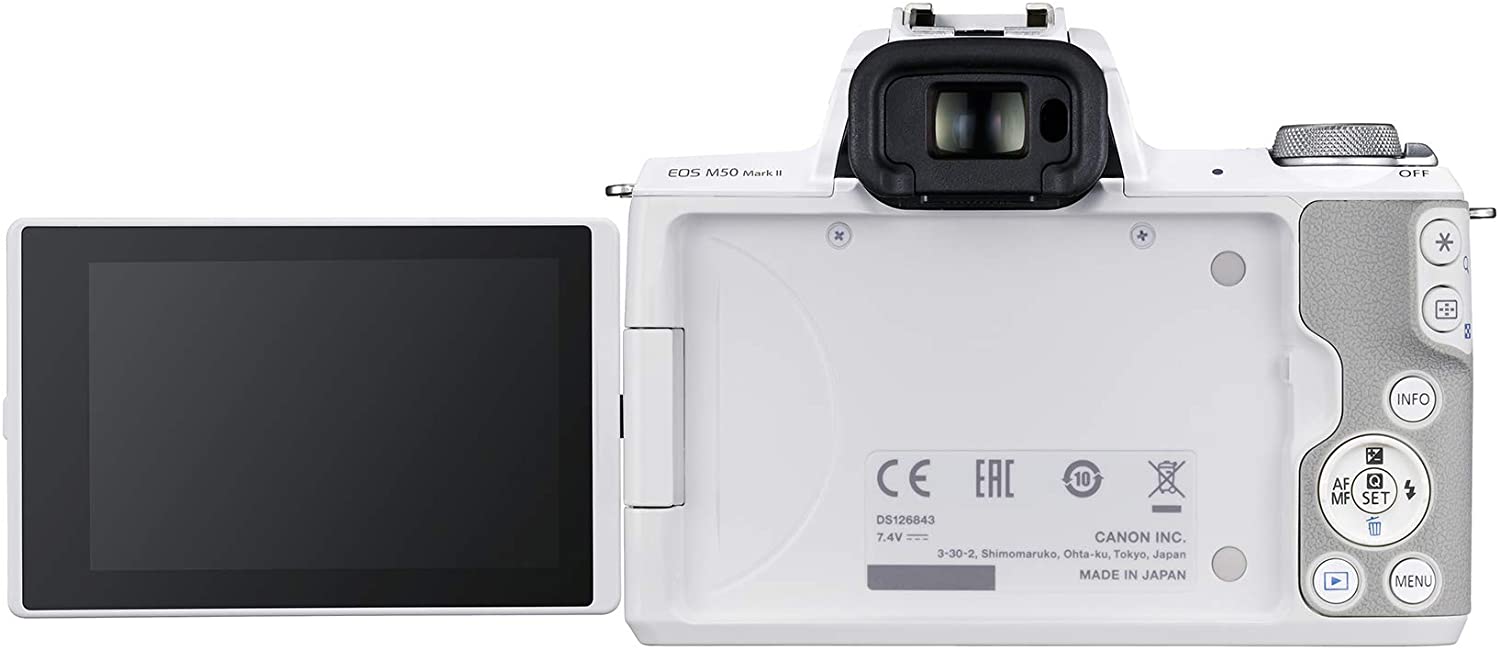 Canon EOS M50 Mark II + EF M 15 45mm is STM Kit White