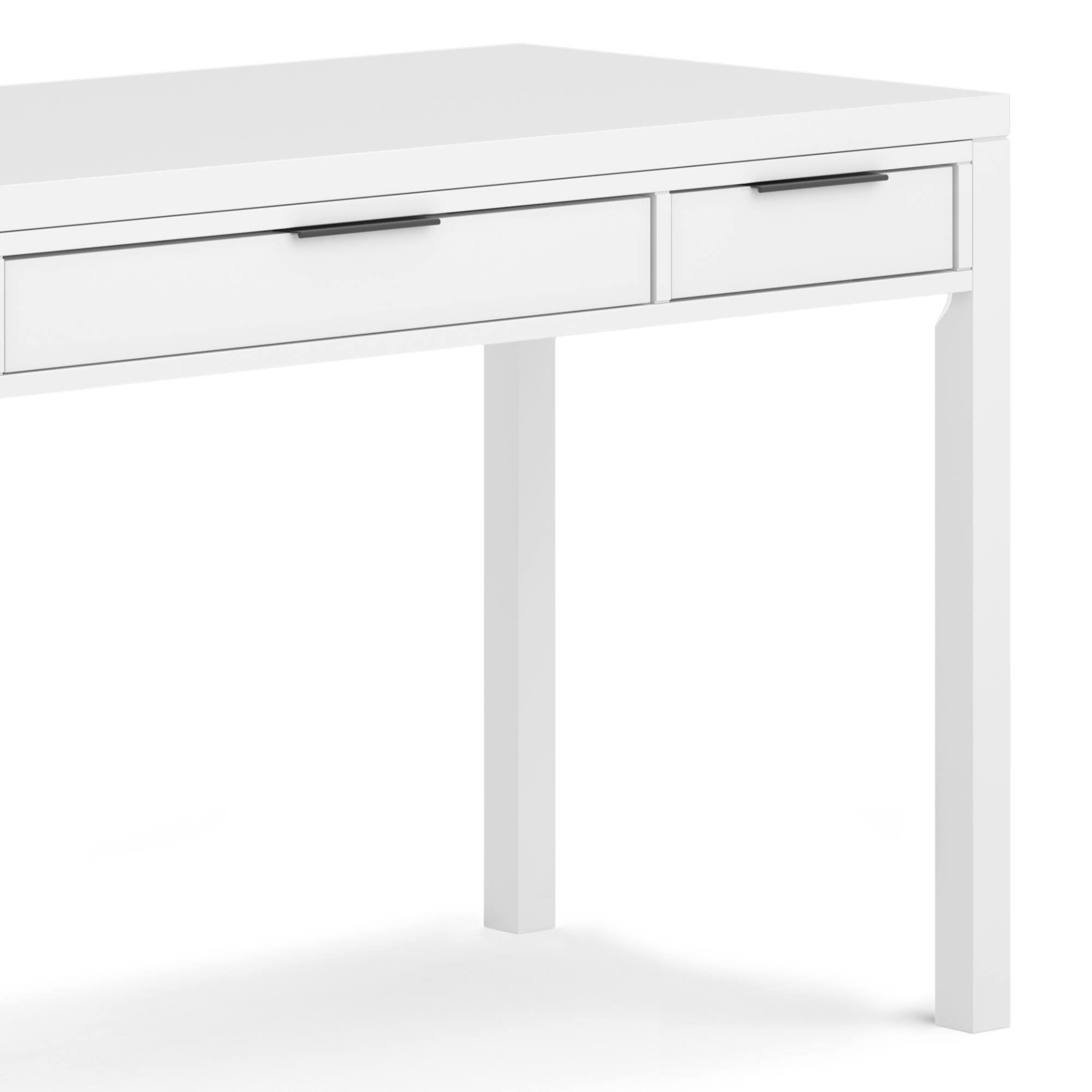 Alt View 6. Simpli Home - Hollander SOLID WOOD Contemporary 60 inch Wide Desk in White - White.