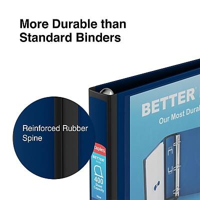 More Durable than Standard Binders

Reinforced Rubber Spine

BETTER
Our Most Durable
400 Sheet Capacity