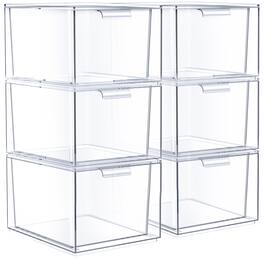 Sorbus - Stackable Acrylic Drawers - Make Up Organizers for Vanity - 6 Plastic Storage Bins for Room Decor, Bathroom - Clear