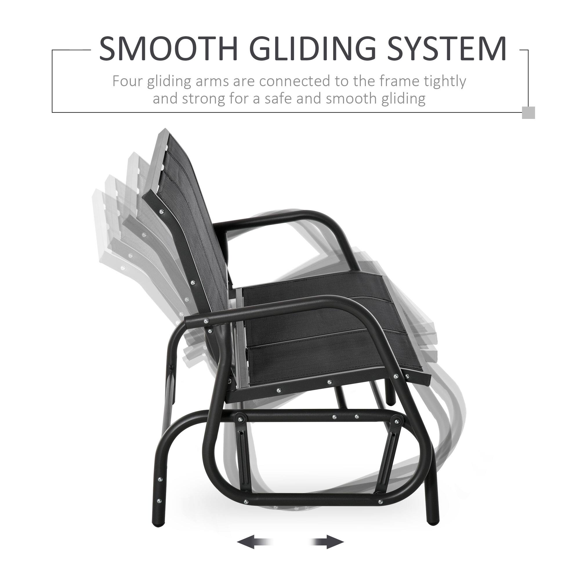 SMOOTH GLIDING SYSTEM
Four gliding arms are connected to the frame tightly and strong for a safe and smooth gliding