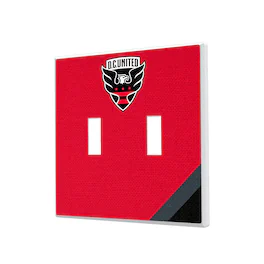 Keyscaper - D.C. United Diagonal Stripe Design Double Toggle Lightswitch Plate - Multicolor