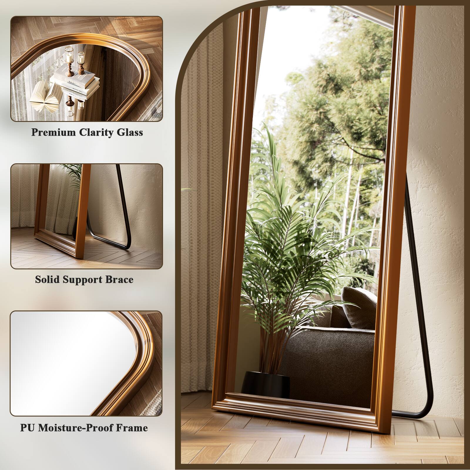 Premium Clarity Glass  
Solid Support Brace  
PU Moisture-Proof Frame