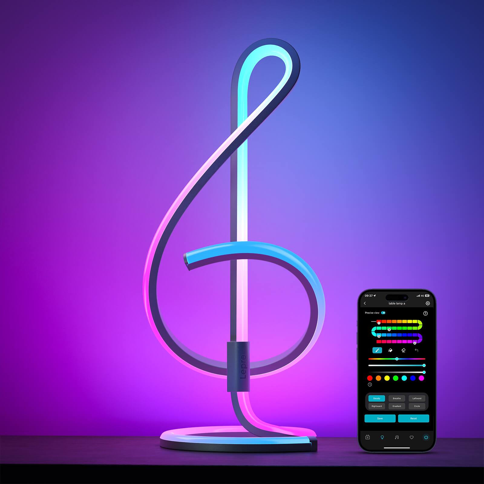 Front. Lepro - TB2 AI Smart LED Desk Lamp, Color Changing, Alexa Google Enabled - RGB+IC.