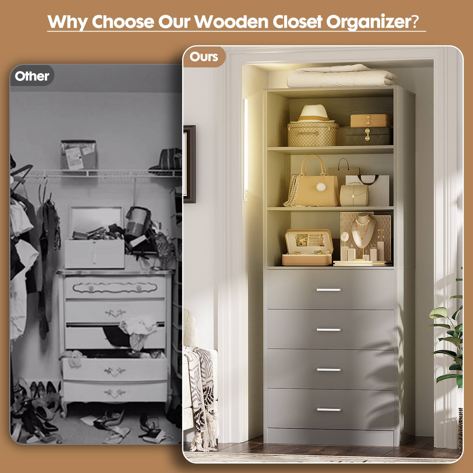 Why Choose Our Wooden Closet Organizer?

Other

Ours