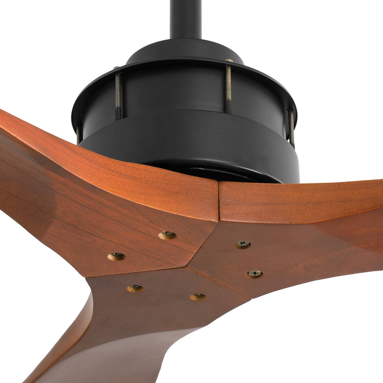 Alt View 4. Sofucor - 60 Inch Ceiling Fan No Light Modern Solid Wood Ceiling Fan with Remote High Airflow Quiet Reversible DC Motor 6 Speeds - Black.