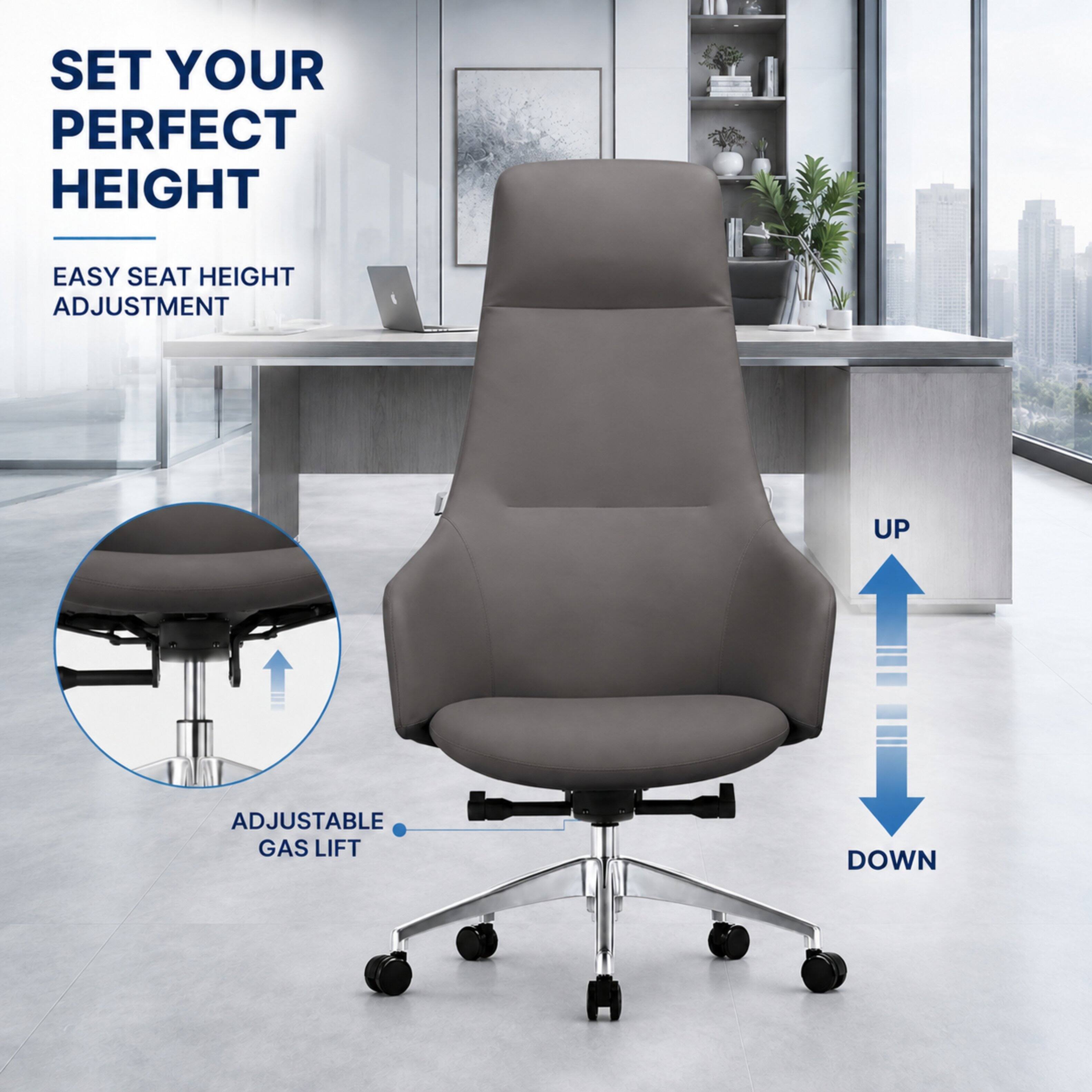 SET YOUR PERFECT HEIGHT  
EASY SEAT HEIGHT ADJUSTMENT  
UP  
ADJUSTABLE GAS LIFT  
DOWN