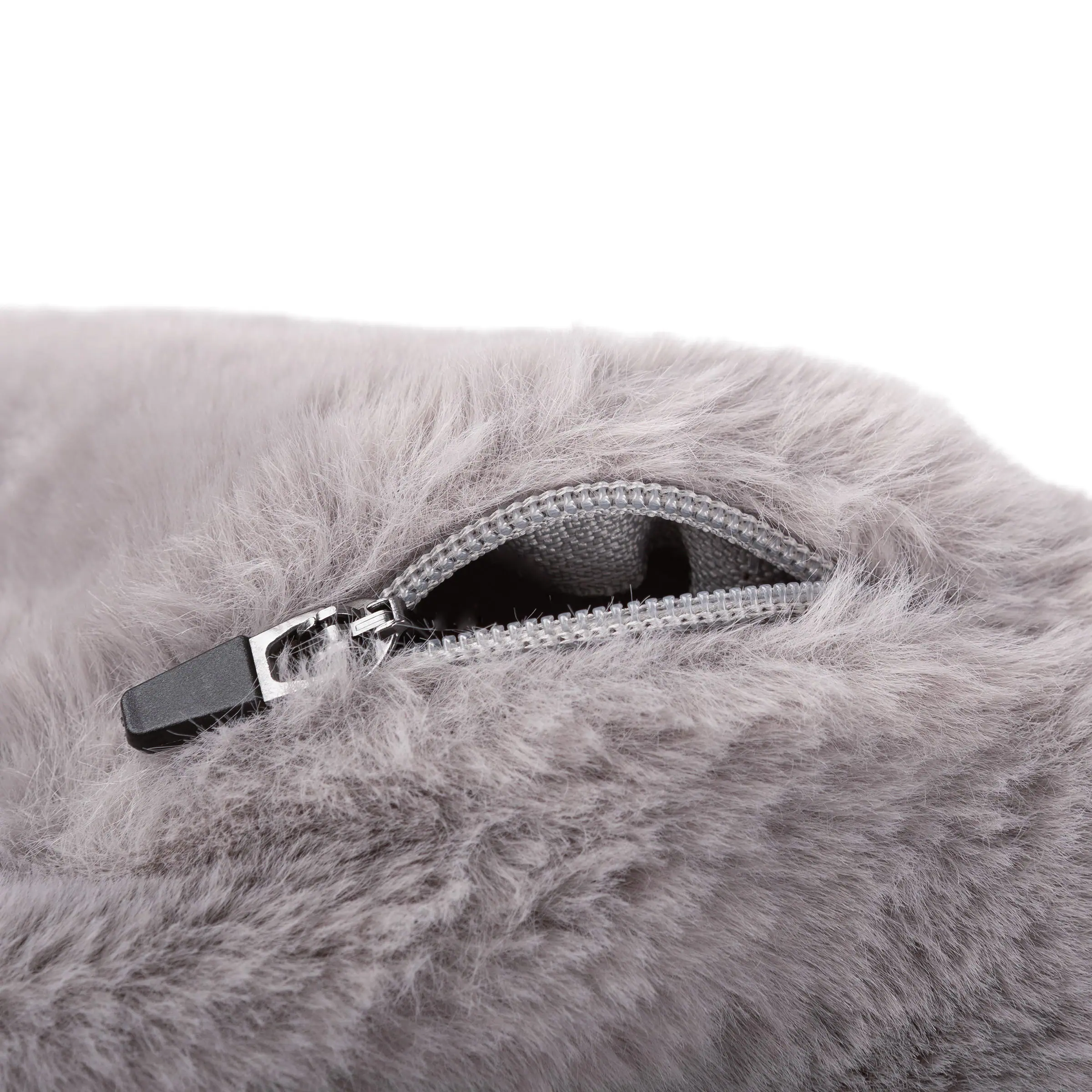 Angle. PetMaker - 30in Donut Dog Bed for Medium Pets - Gray.