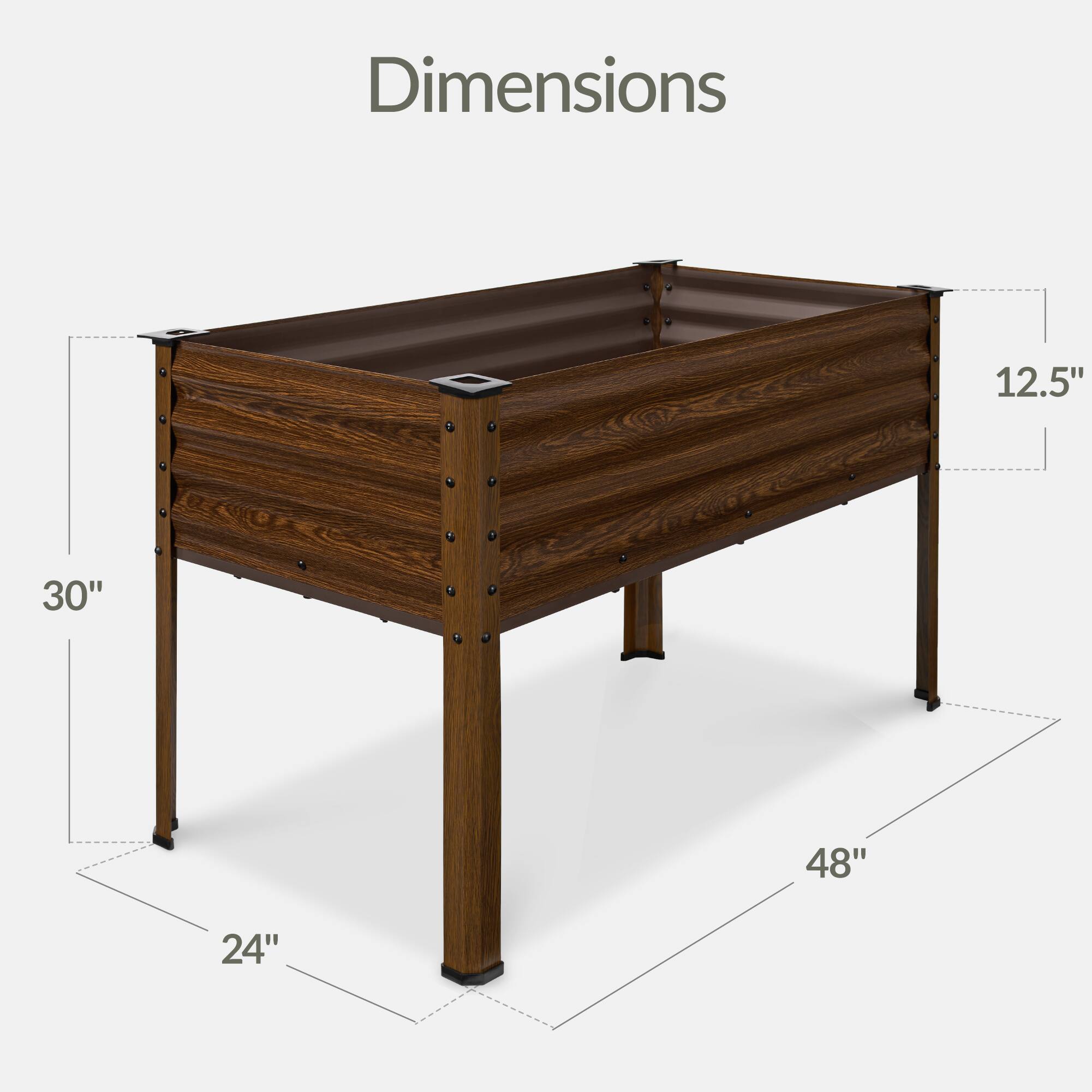 Dimensions: 12.5" x 30" x 48" x 24"