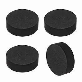 Unique Bargains - Single Sided Speaker Isolation Pads 35x12mm Round EVA Acoustic Foam Anti-Vibration Feet for Speaker Subwoofer, 4pcs - Black