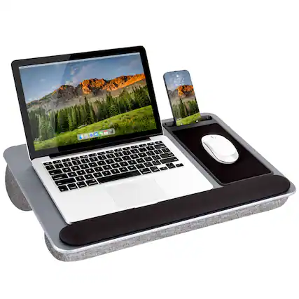 Front. LapGear - Home Office Pro Lap Desk (Fits up to 15.6" Laptop) - Silver Carbon.