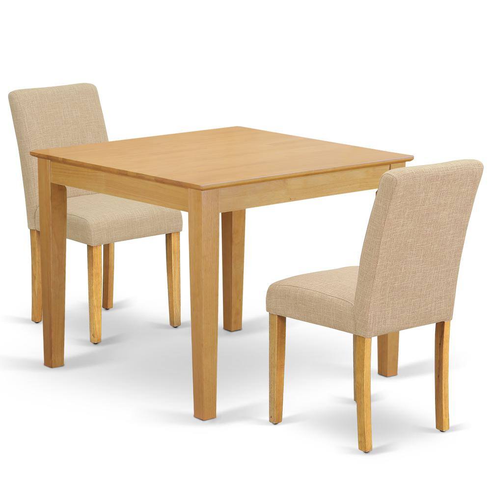 Back. East West Furniture - Dining Room Set Oak - Brown.