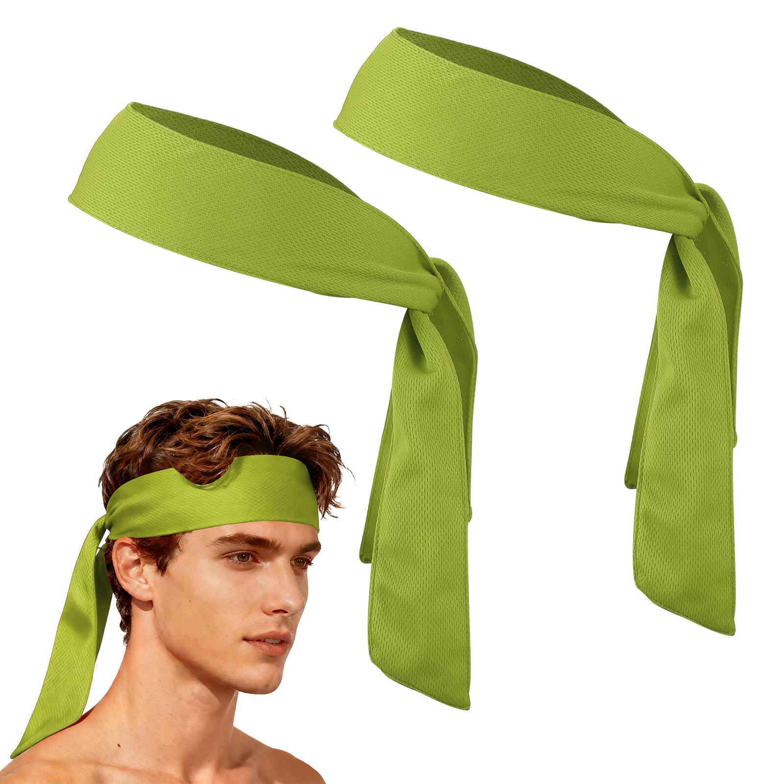 Unique Bargains - Tie Sweatband Headband, Adjustable Non-Slip Moisture Wicking Athletic Headband, 2pcs - For Tennis/Karate/Workout/Yoga - Forest Green price history on PriceWatchPro
