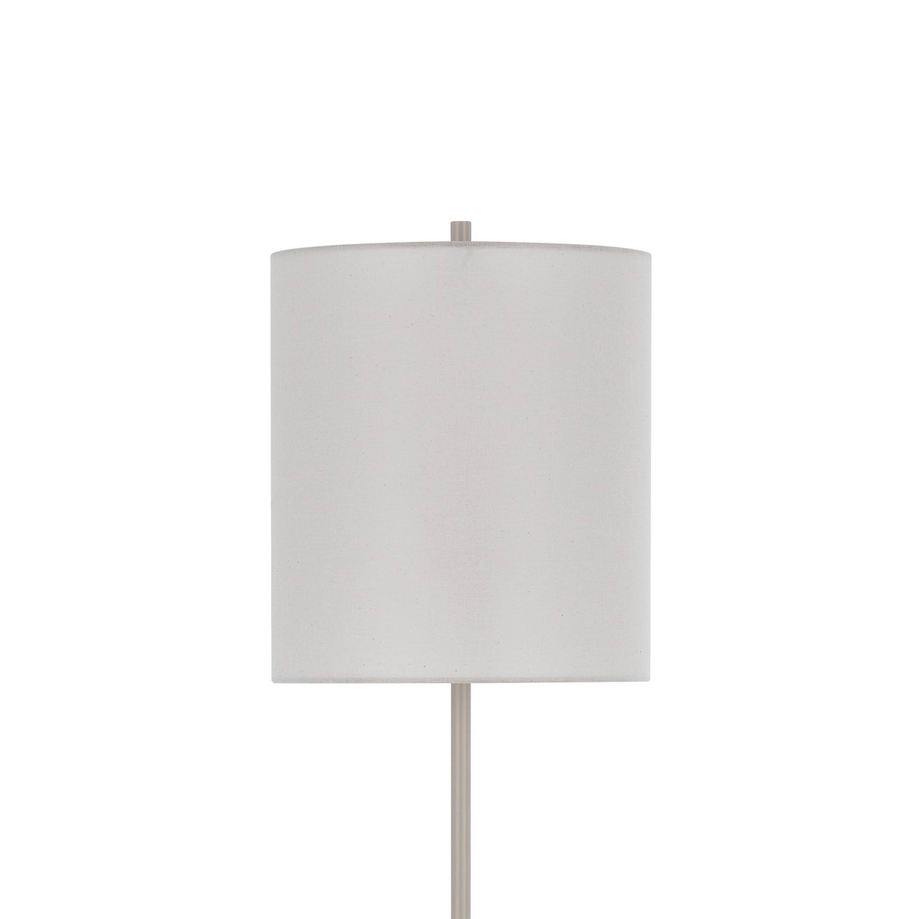 Angle. Manhattan Lane - Plue 63 Inch Floor Lamp, Chrome Pole Round Base, Drum Shade.