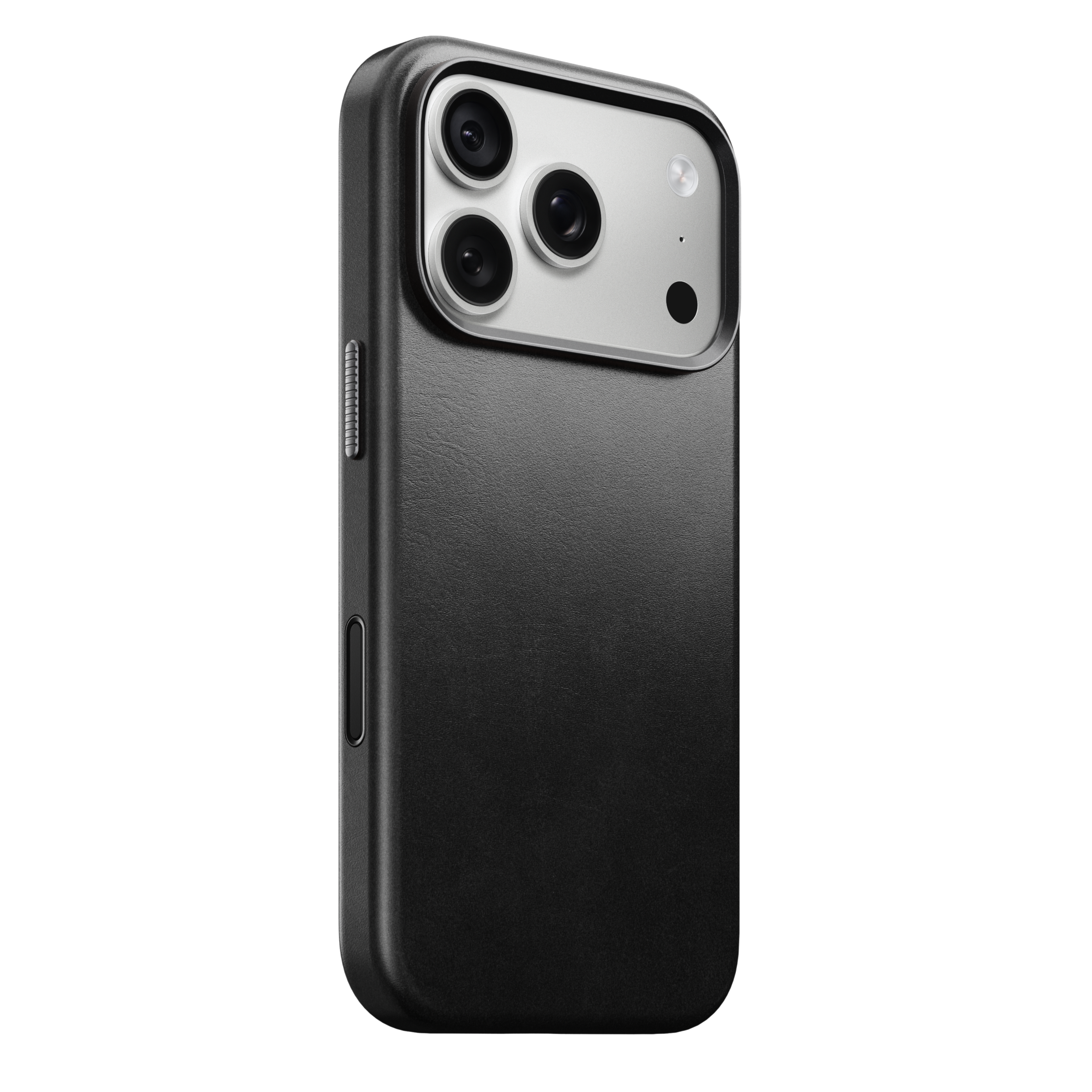 Left. Nomad - Traditional Leather Series Case for Apple iPhone 18 Pro/iPhone 17 Pro Horween Leather - Black.