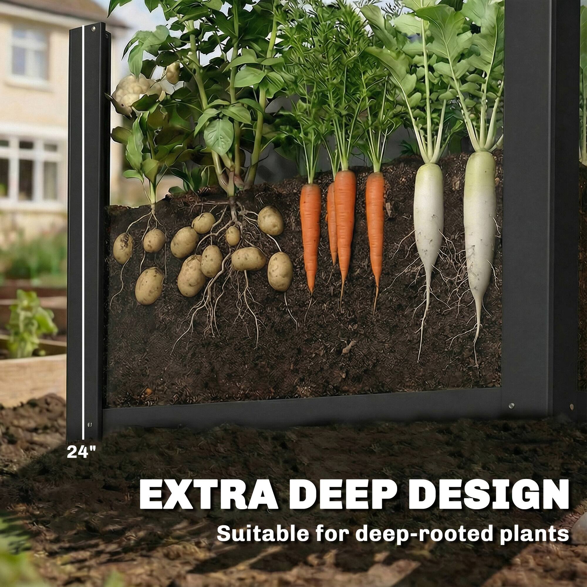 E1 24" EXTRA DEEP DESIGN  
Suitable for deep-rooted plants
