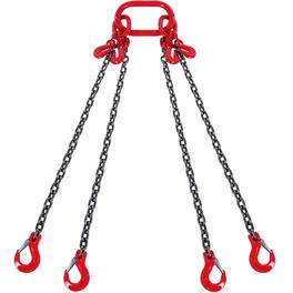 VEVOR - Chain Sling, 1/4 inch x 5 ft Lifting Chains with Hooks, G80 Engine Chain Hoist Lifts - Black + Red