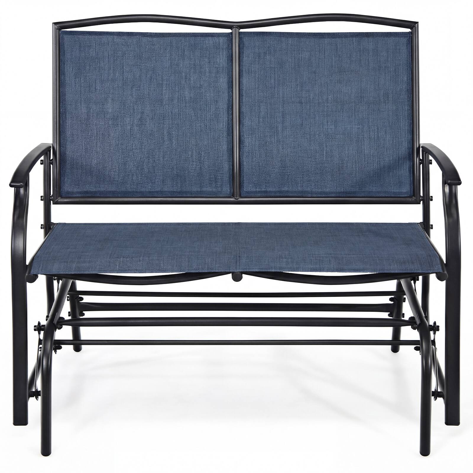 Alt View 7. Gymax - Gymax Patio Glider Rocking Bench Double 2 Person Chair Loveseat Garden Grey Blue - Blue.
