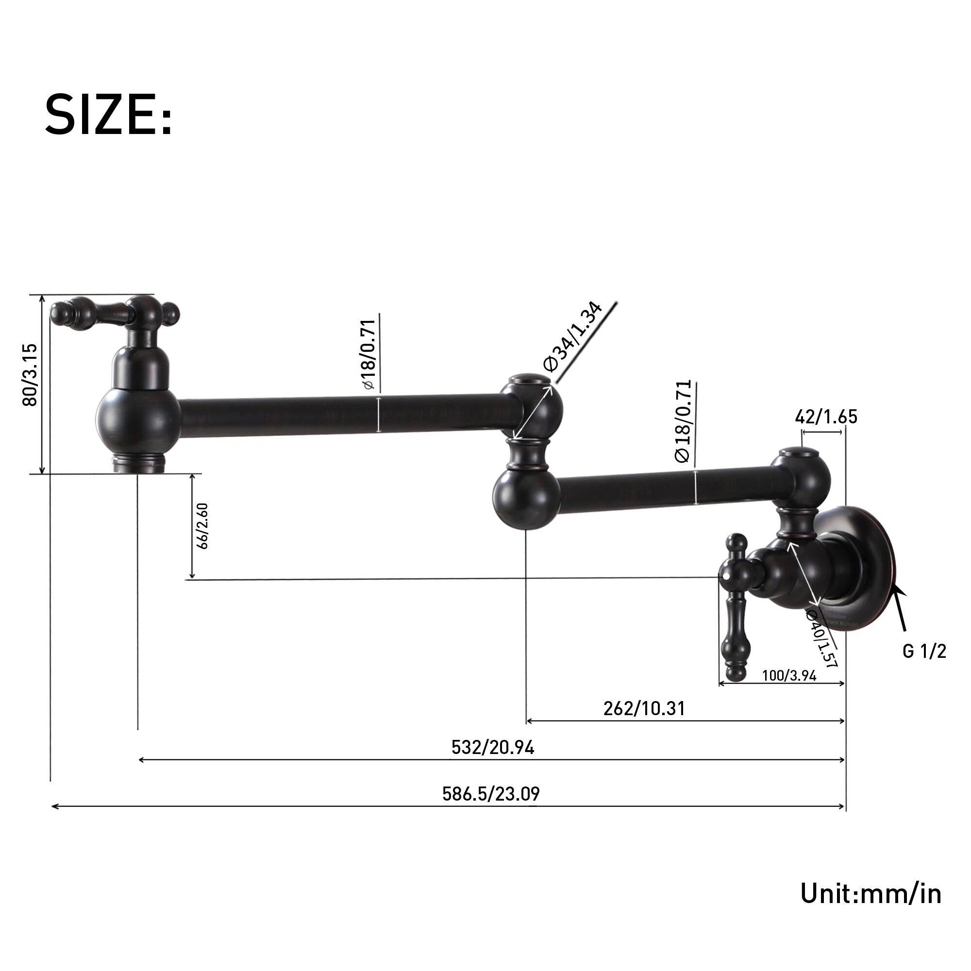 SIZE: 80/3.15 66/2.60 18/0.71 34/1.34 18/0.71 262/10.31 42/1.65 40/1.57 100/3.94 G 1/2 532/20.94 586.5/23.09 Unit:mm/in