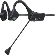 Front. Loheer - Loheer Bone Conduction Headset Open Ear Bluetooth with DSP Noise Canceling Boom Mic 8 Hour Battery Titanium Frame - Black.