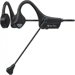 Loheer - Bone Conduction Headset Open Ear Bluetooth with DSP Noise Canceling Boom Mic 8 Hour Battery Titanium Frame - Black