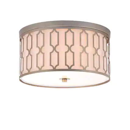 Front. Jonathan Y - Link 3-Light 16.75" Metal LED Flush Mount, Soft Gold - Soft Gold.