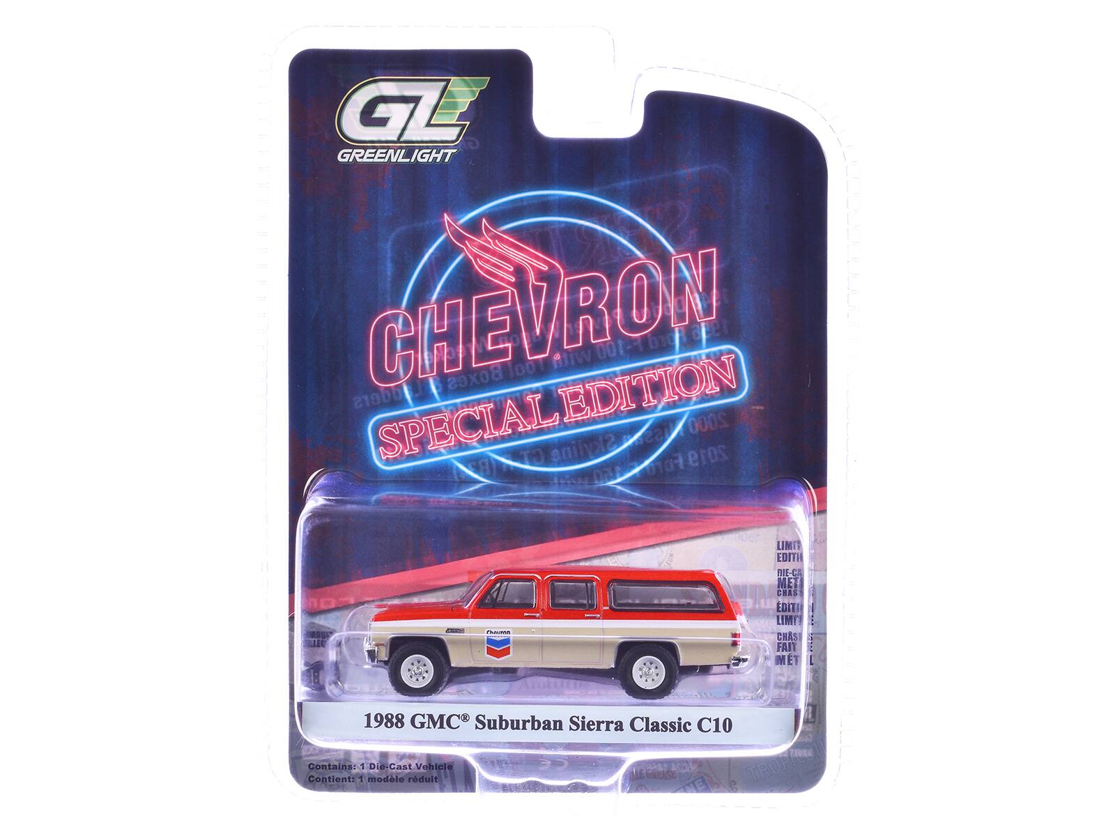 GL GREENLIGHT CHE EVRON 100T with 100 Hord Boxes EDITION SPECIAL NISSIN 2000 GT Skyline 2019 LIMITED EDITION 1988 GMC Suburban Sierra Classic C10 Contains 1 Die-Cast Vehicle Contient: 1 modèle réduit