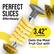 Perfect Slices Effortlessly. 3.42" Diameter. Gets the Most Fruit Out with Less Waste!