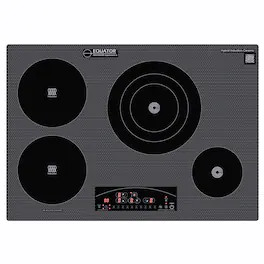 Equator - ED 30" Built-in Electric Cooktop| Hybrid Ceramic & Induction 4 Burner| 9 Power Level Triple Heating Element 220V - Black