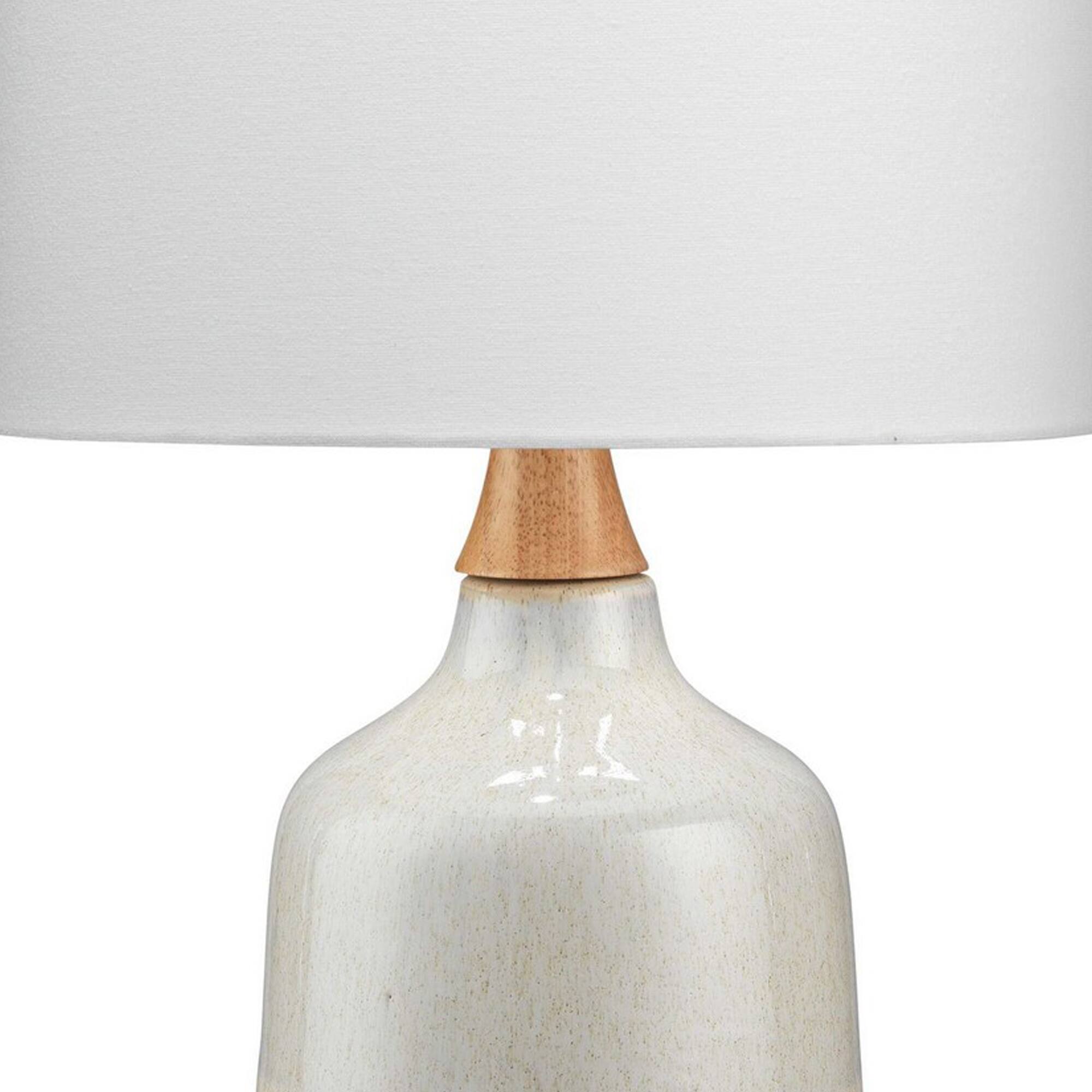 Left. Manhattan Lane - Table Lamp with Ceramic Bottle Shape Body - Cream.