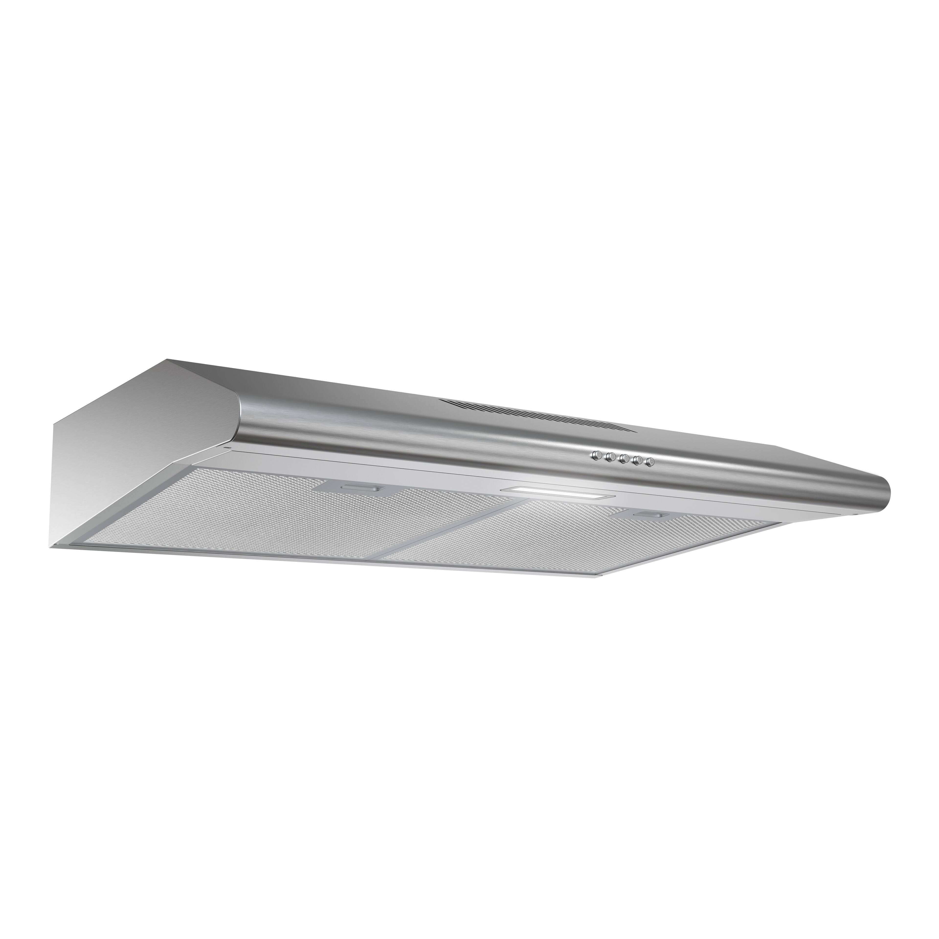Alt View 1. Streamline - 30 in. Trieste Ducted Undermount 80 CFM Range Hood, Mesh Filters, Push Button Control, LED Light - Brushed Stainless Steel.