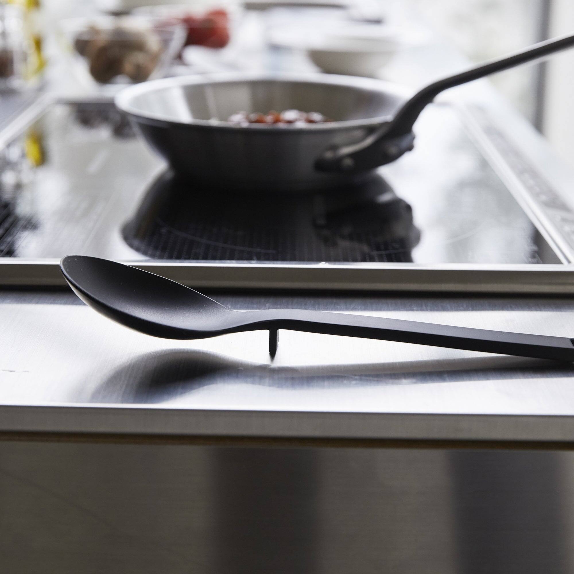 Alt View 3. Yamazaki Home - Floating Cooking Spoon - Silicone - Black.
