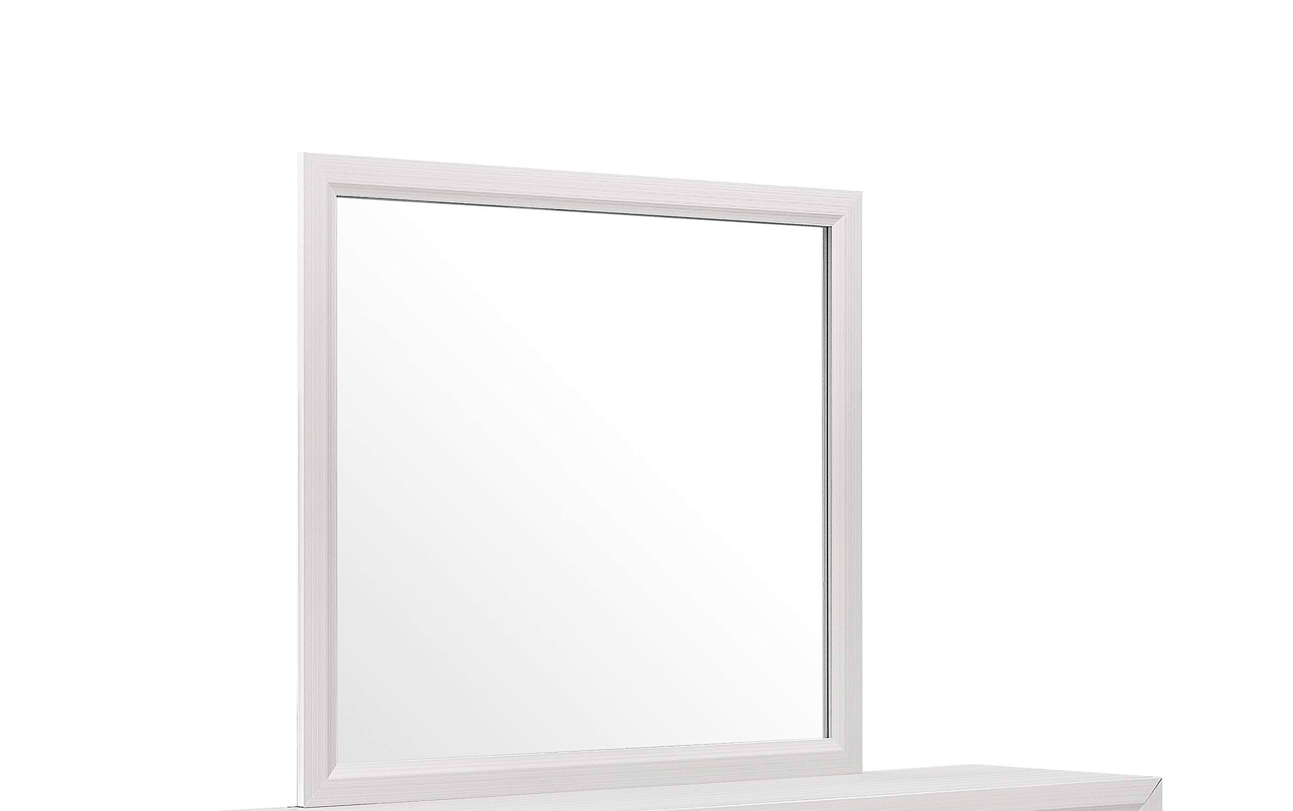 Angle. Global Furniture USA - Rustic Transitional Kate White Mirror - White.