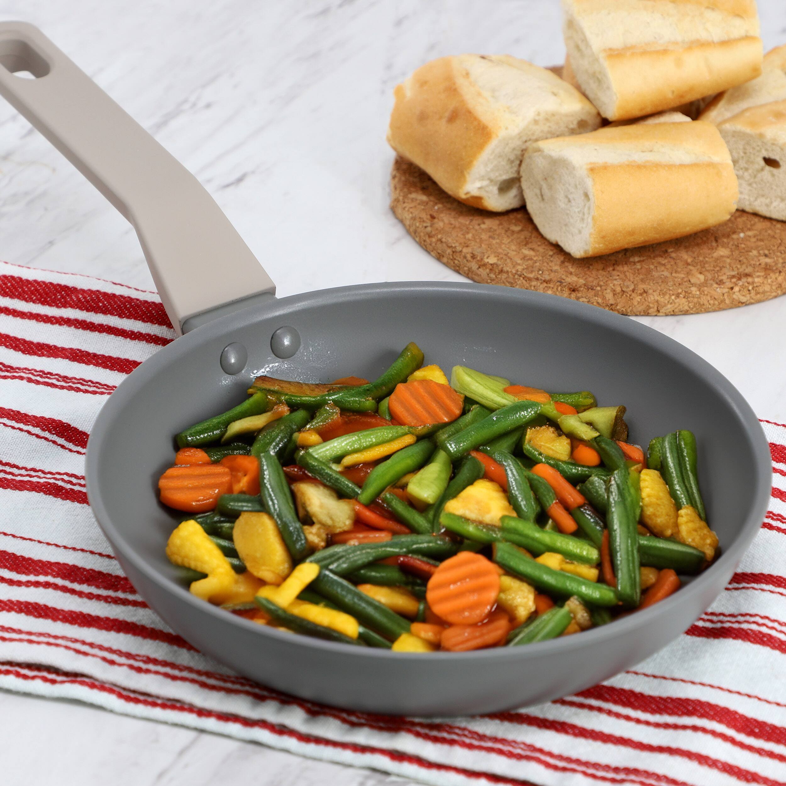 Alt View 4. Oster - Oster Ambrose 8 Inch Nonstick Aluminum Frying Pan in Matte Grey - Gray.