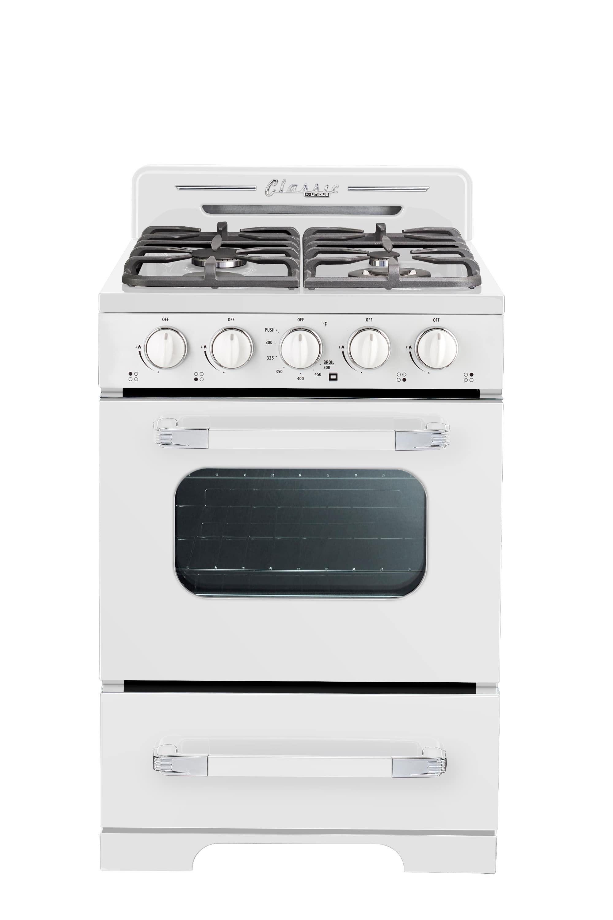 Unique Appliances - Classic Retro 2.9 Cu. Ft. Propane Range w/ Battery Ignition - Marshmallow White - Front_Zoom