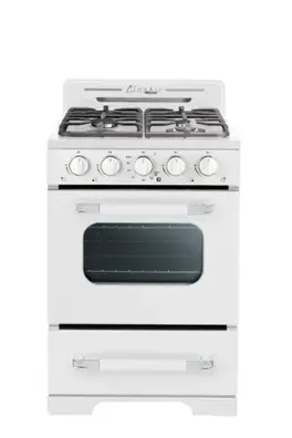 Unique Appliances - Classic Retro 2.9 Cu. Ft. Propane Range w/ Battery Ignition - Marshmallow White