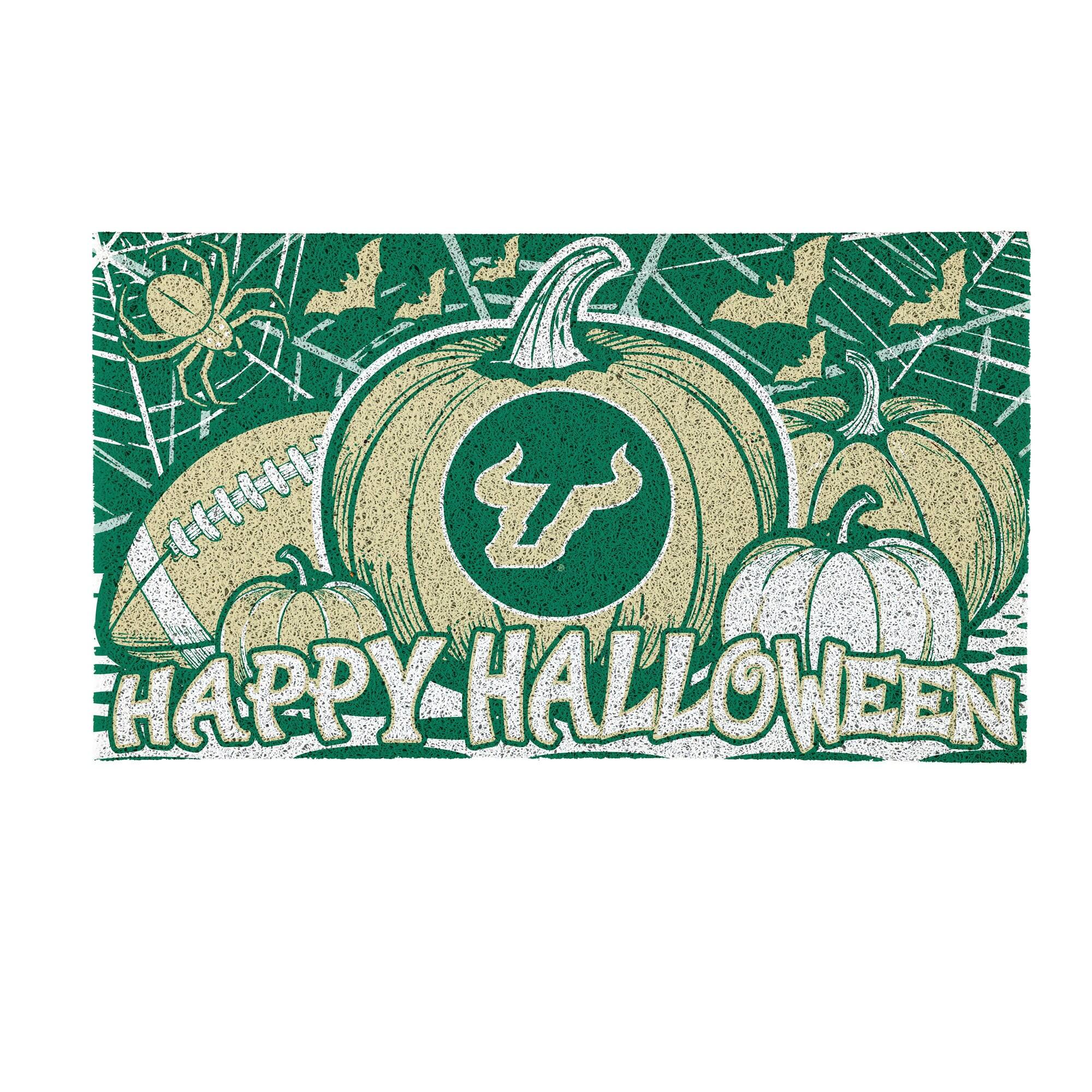 Alt View 1. Evergreen Enterprises - South Florida Bulls 28" x 16" Happy Halloween Turf Door Mat - Multicolor.