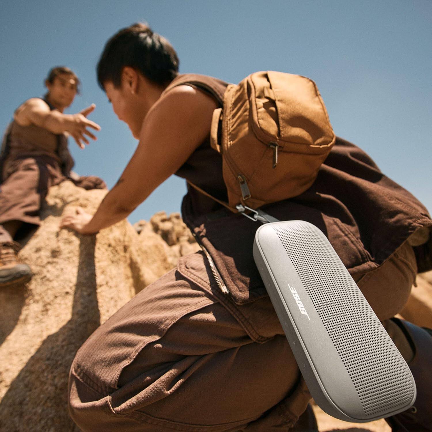 Alt View 2. Bose - Bose SoundLink Flex Bluetooth Speaker (2nd Gen) Bundle with Fast Charger - Portable (Sandstone) - Sandstone.