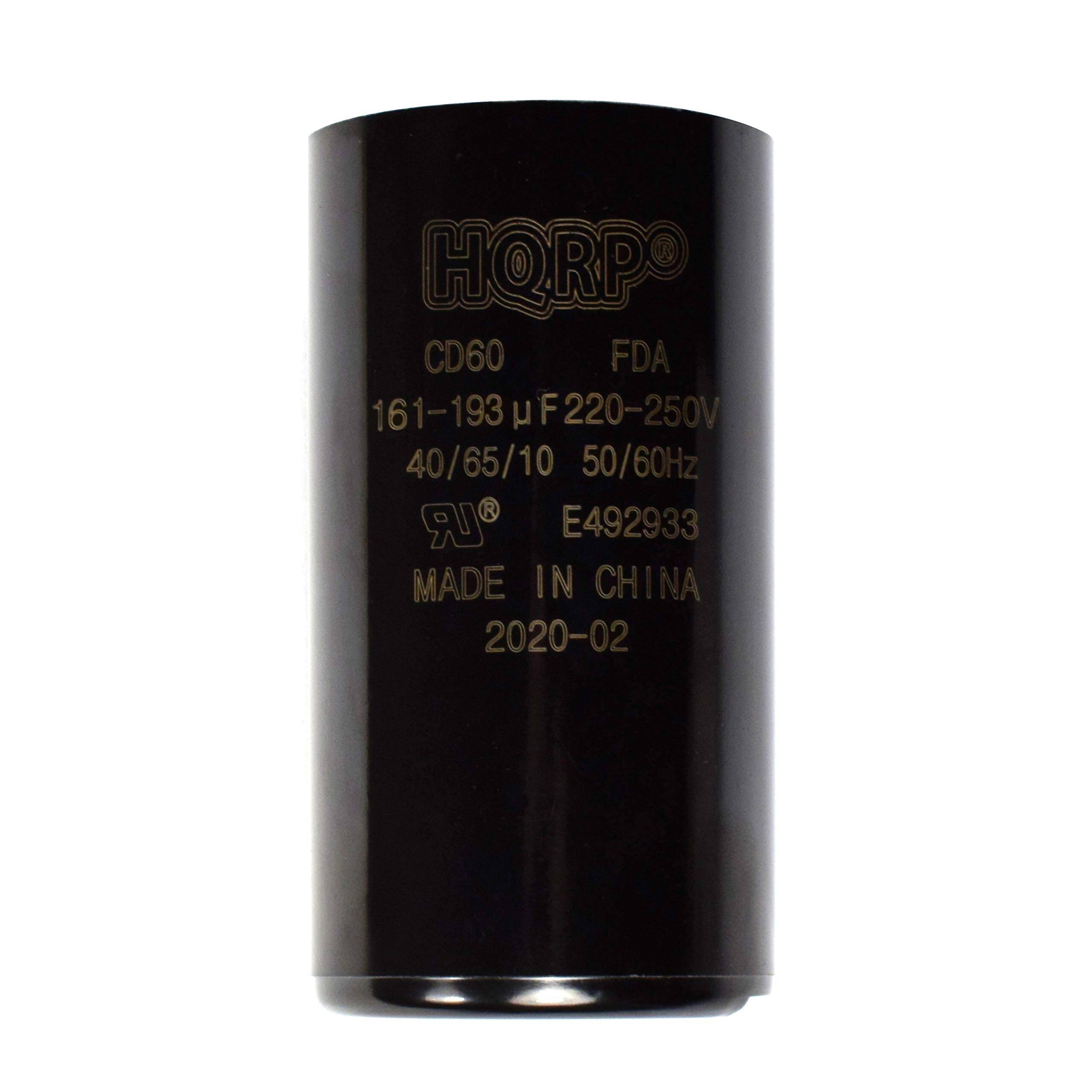HQRP CD60 FDA 161-193 µF 220-250V 40/65/10 50/60Hz E492933 MADE IN CHINA 2020-02